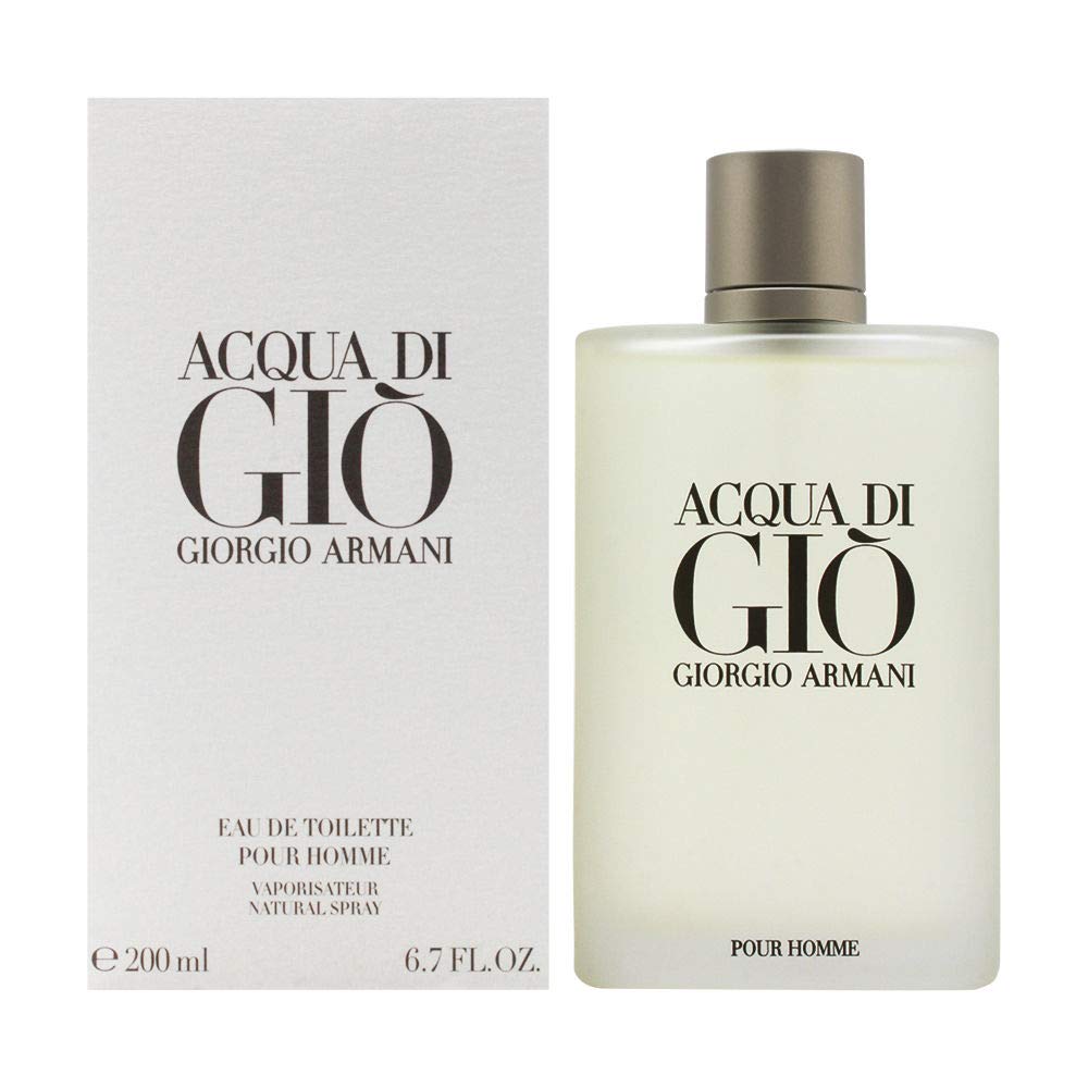 Giorgio Armani Acqua di Gio Homme, Eau de Toilette, Weiss, 1er Pack (1 x 200 ml) Bergamotte, Jasmin,