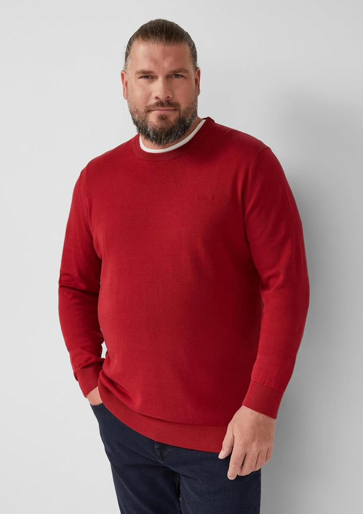 s.Oliver Pullover mit Crew Neck Herren 3XL 3626_rot, 3XL 3626_rot