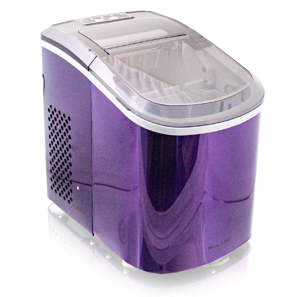 Eiswürfelmaschine Edelstahl Eiswürfelbereiter Eiswürfel Ice Maker Eis Maschine Icemaker (Violett)