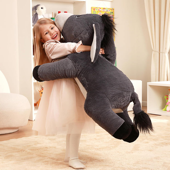IKASA Gross Esel Kuscheltier Riesen Stofftier,86cm Gross Plüschtier Riesige Plüsch Spielzeug,Geschen