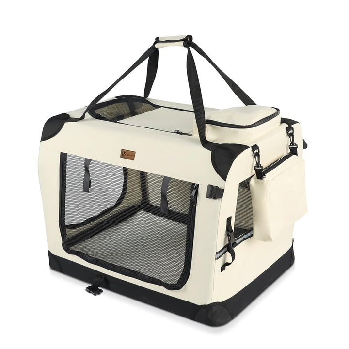 VOUNOT Hundebox faltbar, Transportbox Katze Hunde, Hundetasche, Oxford-Gewebe, Netzstoff, Atmungsakt