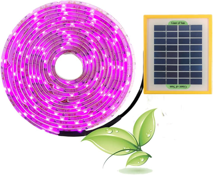 Solar Plant Grow Light Strips, 5 W LED Hoher Lichtstrom FöRdern das Wachstum, Solarpanel-Netzteil, L