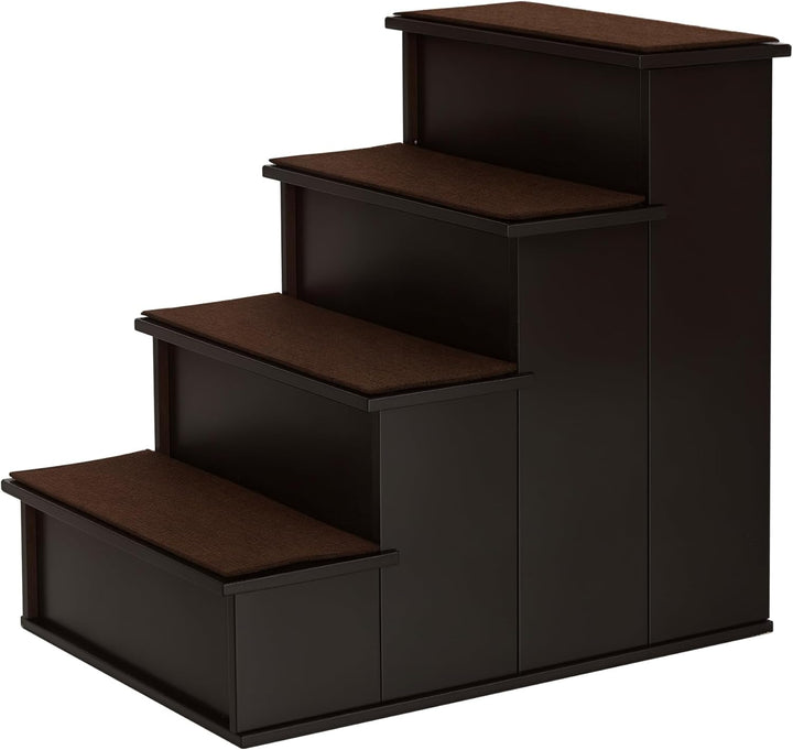 PawHut Haustiertreppe 4-stufige Hundetreppe Katzentreppe Einstiegshilfe mit Rutschfester Matte Haust