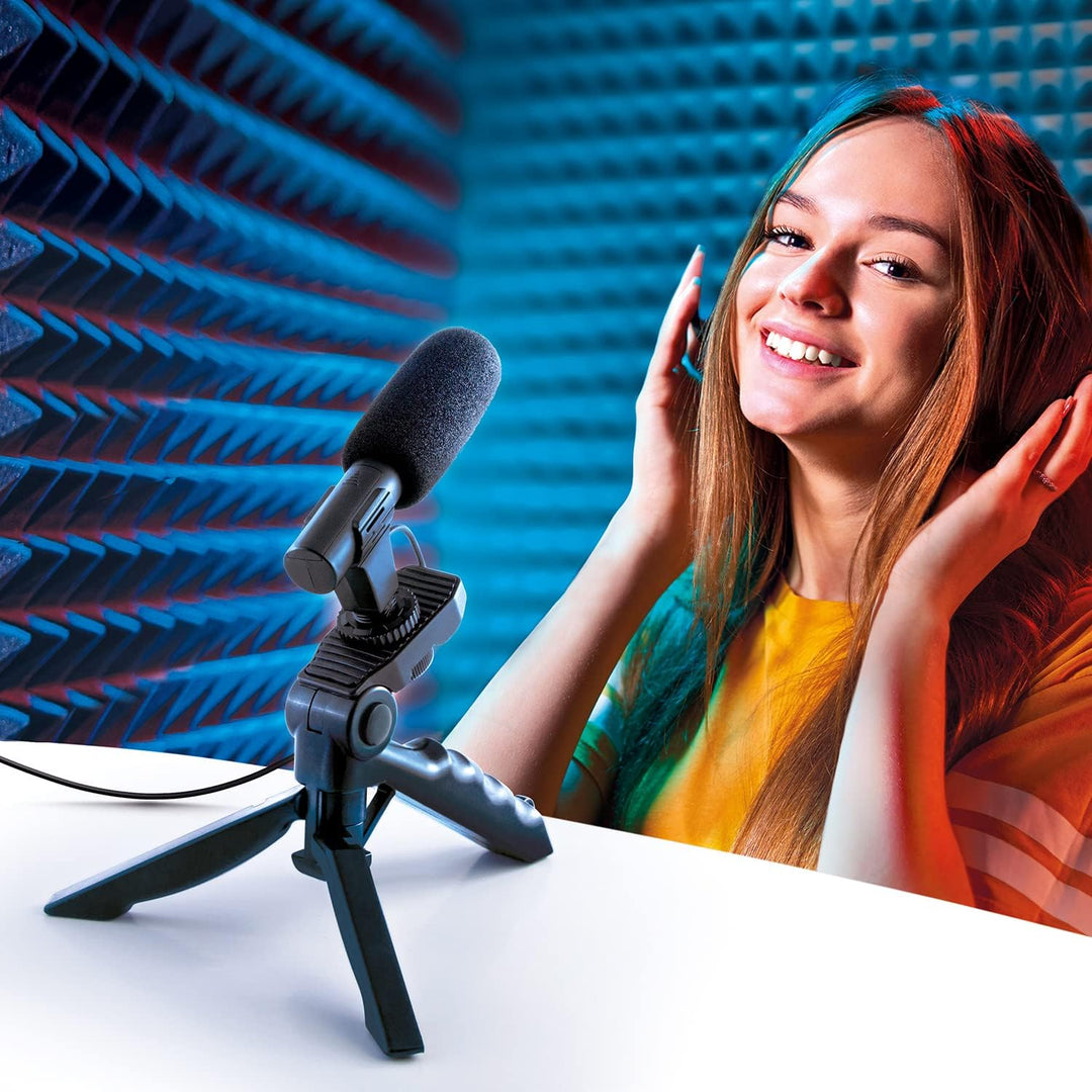 Canal Toys Studio Creator Podcast- und Vlogging-Kit, Telefonhalterung, LED-Licht, Mikrofon + Stativ,