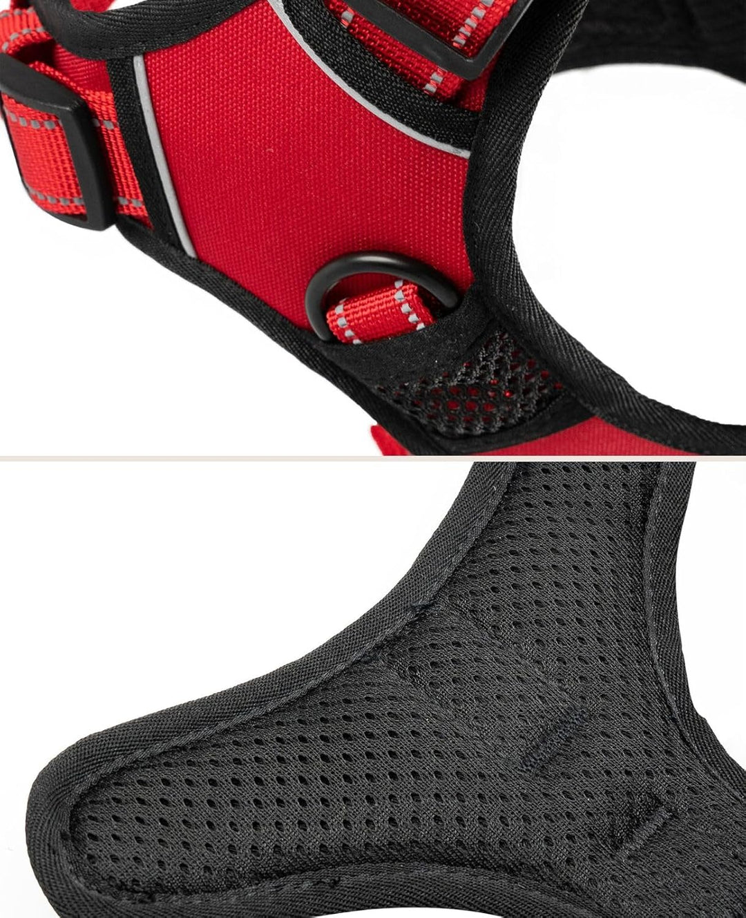 lionto Hundegeschirr gepolstert aus weichem Nylon, Grösse M, reflektierendes Anti Zug Geschirr für H