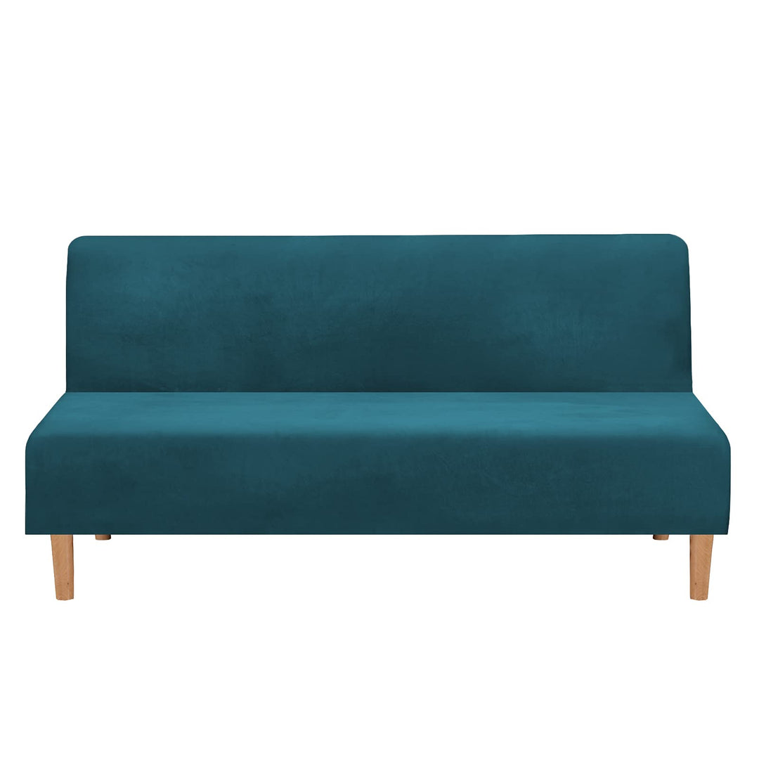 Mingfuxin Armlose Schlafsofabezüge, Stretch-Samt Futon Couchbezug Dicke weiche gemütliche Sofa Schon