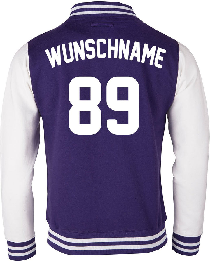 EZYshirt® Damen Herren Kinder College Jacke Athletic mit Wunschnamen und Wunschnummer | Baseball Jac