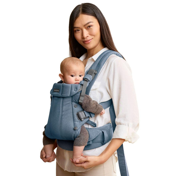 BabyBjörn Babytrage Harmony, Gewebt Melange, Blau Gewebt Melange Blau, Gewebt Melange Blau