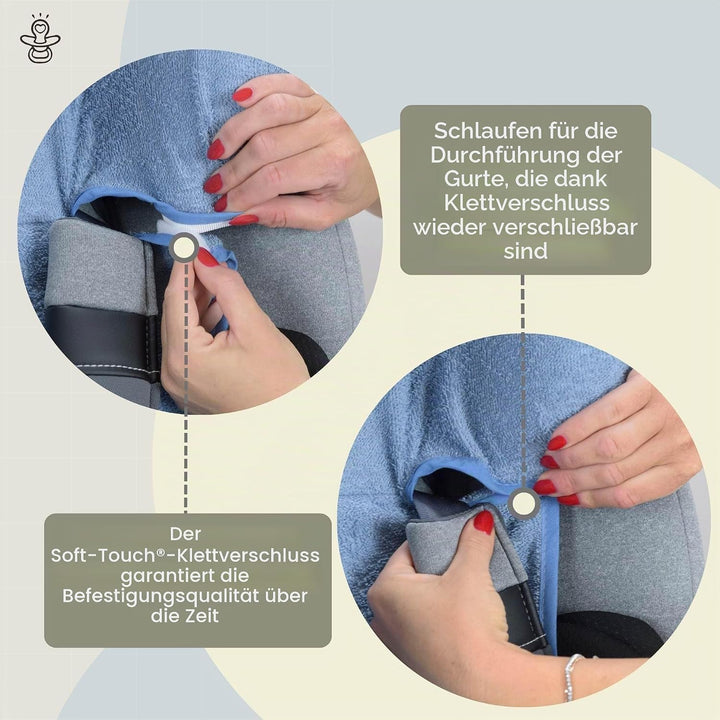 baby idea Autositzbezug 9/36 und 15/36 kg aus 100% doppeltem Baumwollschwamm, Farbe Beige Beige, Bei