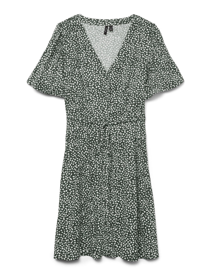 VERO MODA Damen Viskose Mini-Kleid Kurzarmkleid VMAlba XS Laurel Wreath/Aop:joey Dot, XS Laurel Wrea