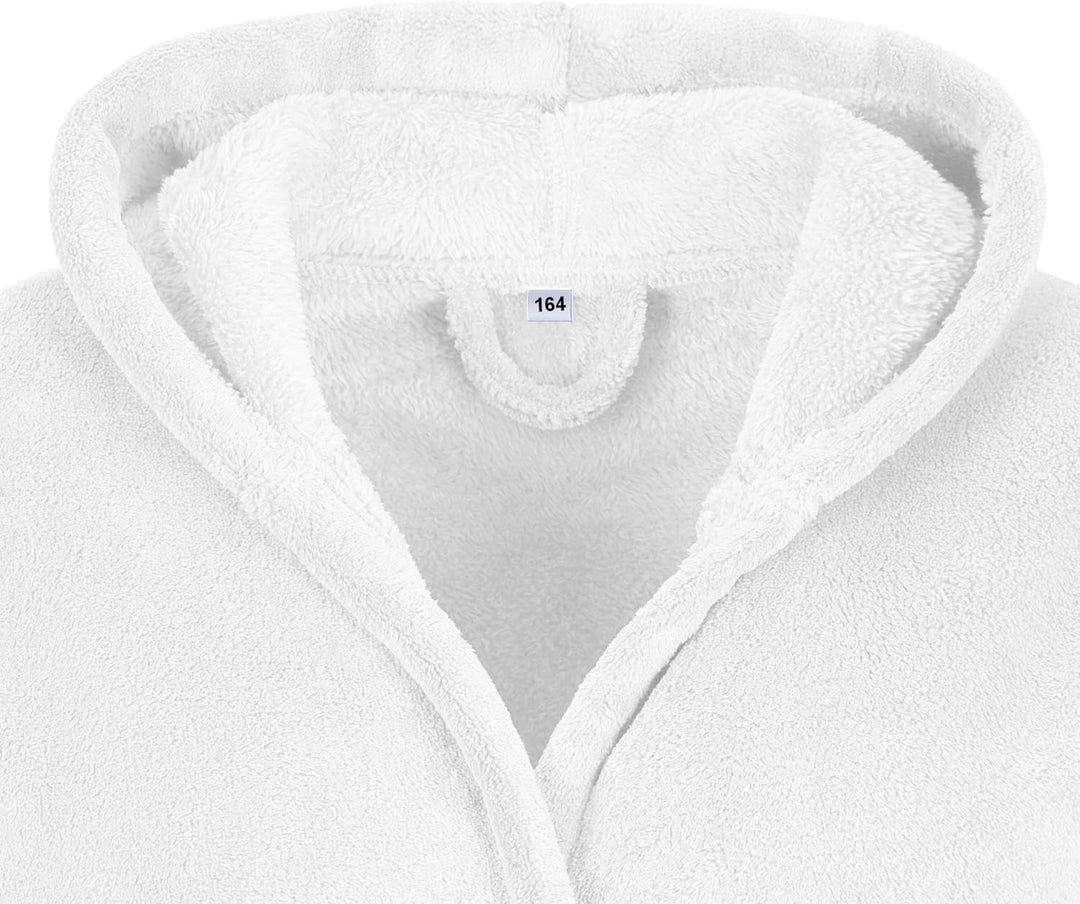 Bettenfee Kinder Bademantel Kuschel Soft Fleece Microfaser mit Kaputze & Taschen Jungen, Mädchen Kin