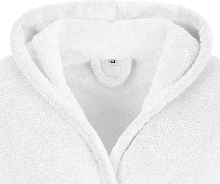 Bettenfee Kinder Bademantel Kuschel Soft Fleece Microfaser mit Kaputze & Taschen Jungen, Mädchen Kin