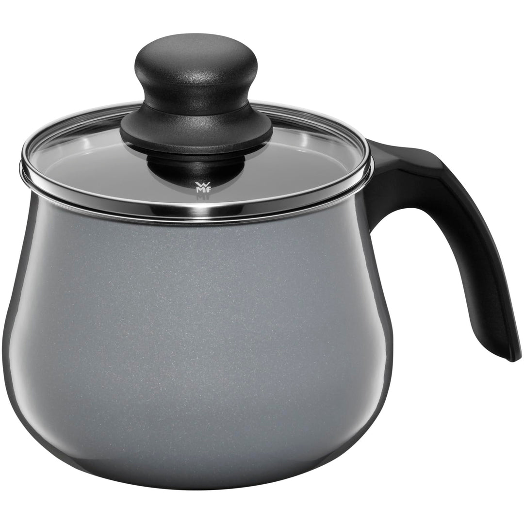 WMF Fusiontec Mineral Milchtopf mit Gladeckel 12 cm, Kochtopf Induktion, High-Tech Keramik, backofen