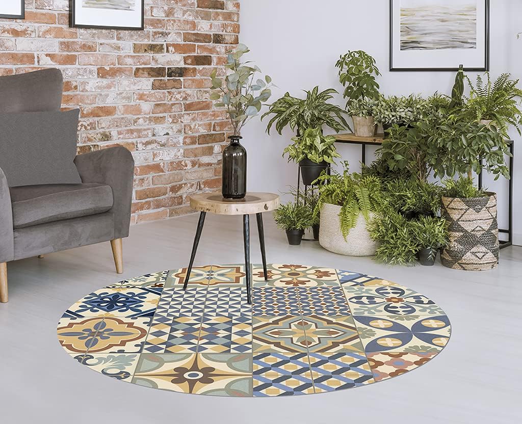 Vilber, Toledo Vinyl-Teppich, rund, Farbe 01, Durchmesser 97 cm
