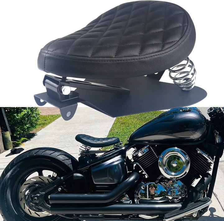 BREDUXSER Motorrad Bobber Sitz, Motorrad Solo Sitz Mit Federhalterung Grundplatte Für Sportster Acht