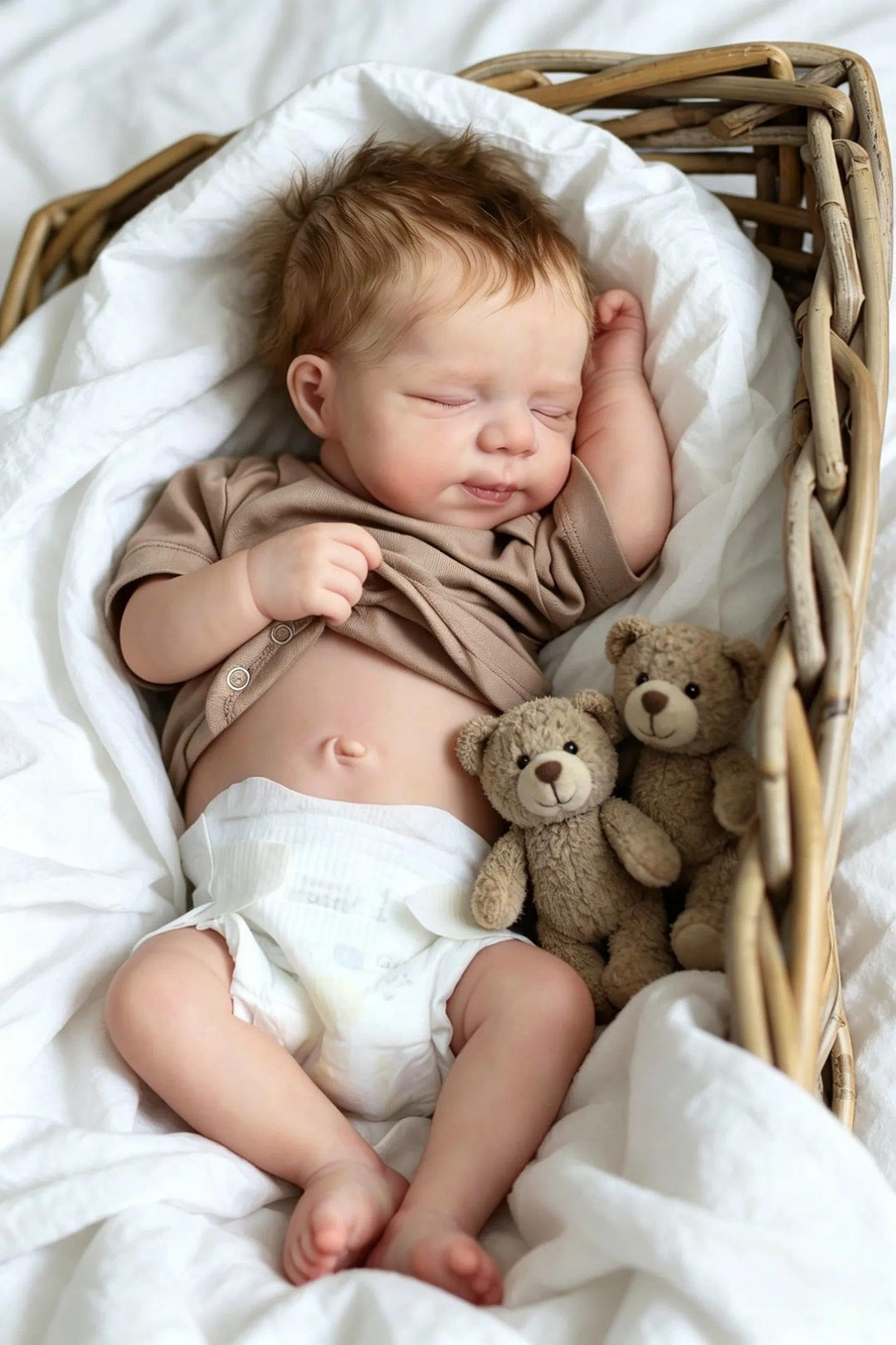 Zero pam Reborn Baby Junge, 45CM Reborn Baby Vollsilikon Lebensecht Jungen, Echt Puppe Mit Haaren, R