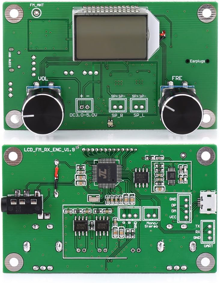 Mini DSP und PLL Digital Stereo FM Radio Funkempfängermodul 87-108 MHz Unterstützt die serielle Ansc