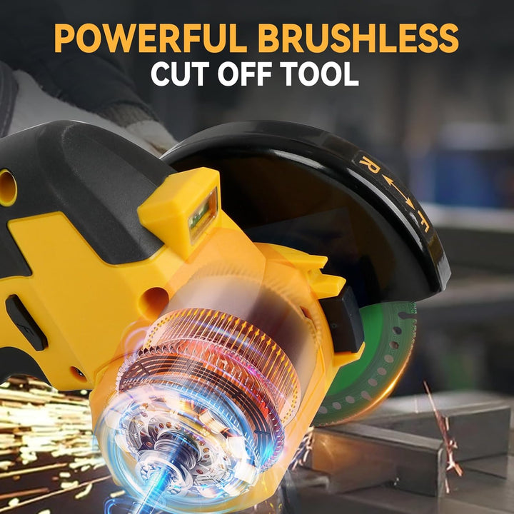 Akku-Winkelschleifer für Dewalt 18/20 V, bürstenloser Mini-Winkelschleifer, 18000 U/min, 100 mm, kle
