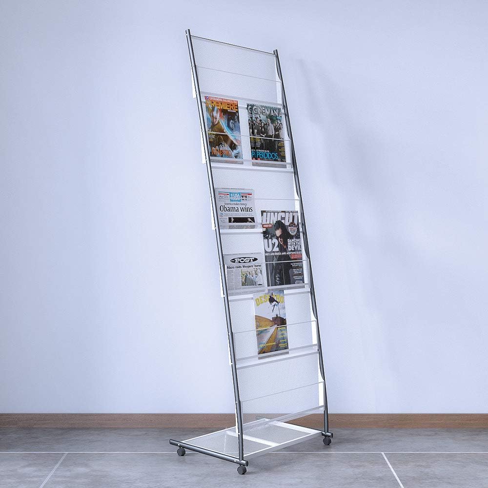BPT Magazinregale Prospektständer Boden für Broschüren, Prospekthalter, Format A4, Eisen-Bücherregal