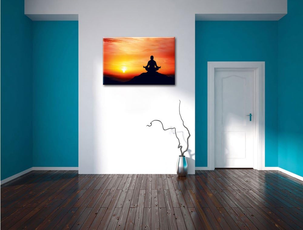 Dark Meditation im SonnenuntergangFormat: 100x70auf Leinwand, XXL riesige Bilder fertig gerahmt mit