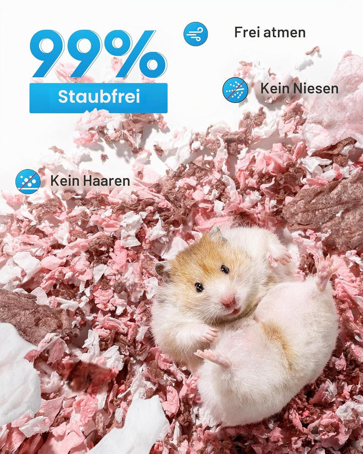 BUCATSTATE Hamsterstreu 70L, 99% staubfrei und geruchshemmend, Meerschweincheneinstreu, Naturpapier,