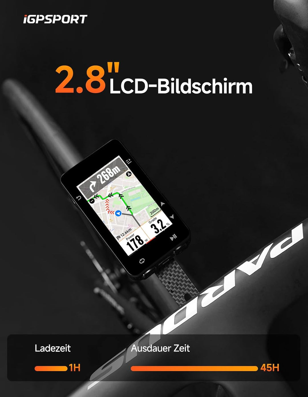 iGPSPORT iGS630S Fahrradcomputer GPS, 2.8'' Bildschirm mit Map Navigation Segment Climb Funktion Wir