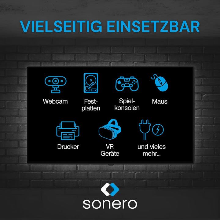 Sonero USB 3.2 Gen1x1 Aktive Verlängerung - A/A - schwarz - 10,00m 10,0 m USB-A auf USB-A, 10,0 m US