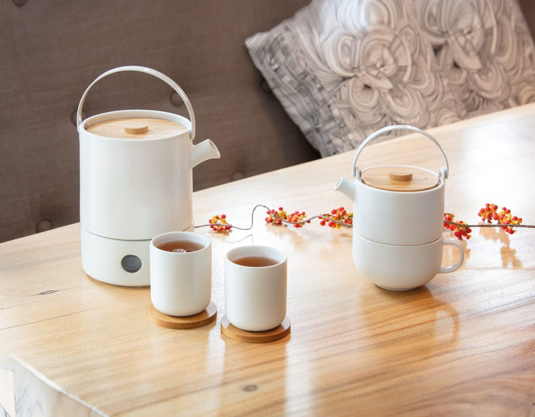 Bredemeijer weisses Mattes Keramik Tea-for-one Set 0.5 Liter 2-teilig