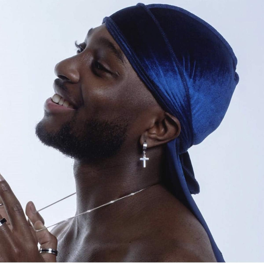 Durags Doo Rag Dew Rags für Herren, 360 Wellen, Samt, Durags, Kopfbedeckung, Totenkopfmütze, Kopfbed