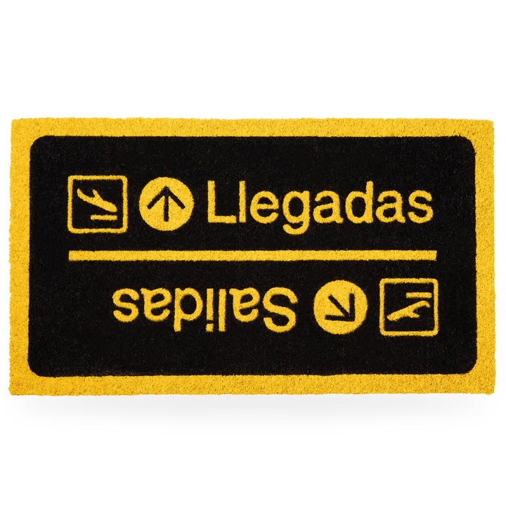 FISURA - Kokos-Fussmatte Llegadas/Salidas, originelles Design Llegadas, Gelb, Llegadas, Gelb