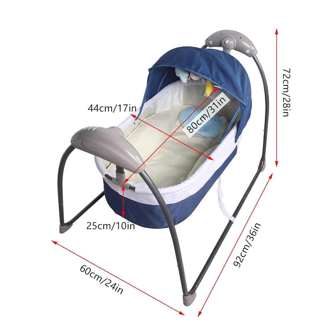 Babyschaukel, Tragbare Babywippe mit Fernbedienung Elektrisch Baby Wippe Schaukel 5 Schaukelgeschwin