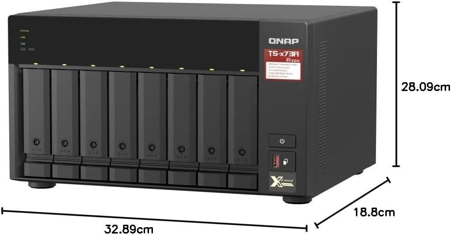 QNAP NAS, no HDD/SSD, AMD Processor | TS-873A-8G, 8-Bay, 8GB RAM, 2.5GbE