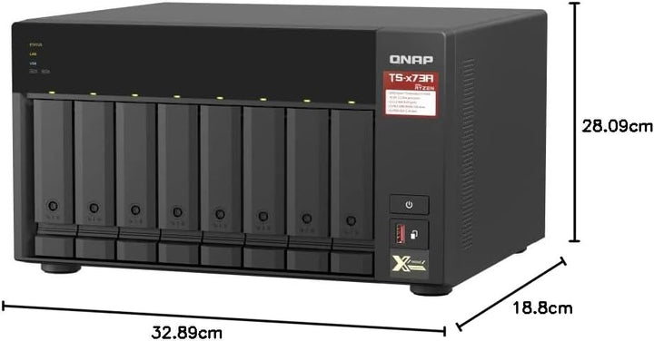 QNAP NAS, no HDD/SSD, AMD Processor | TS-873A-8G, 8-Bay, 8GB RAM, 2.5GbE