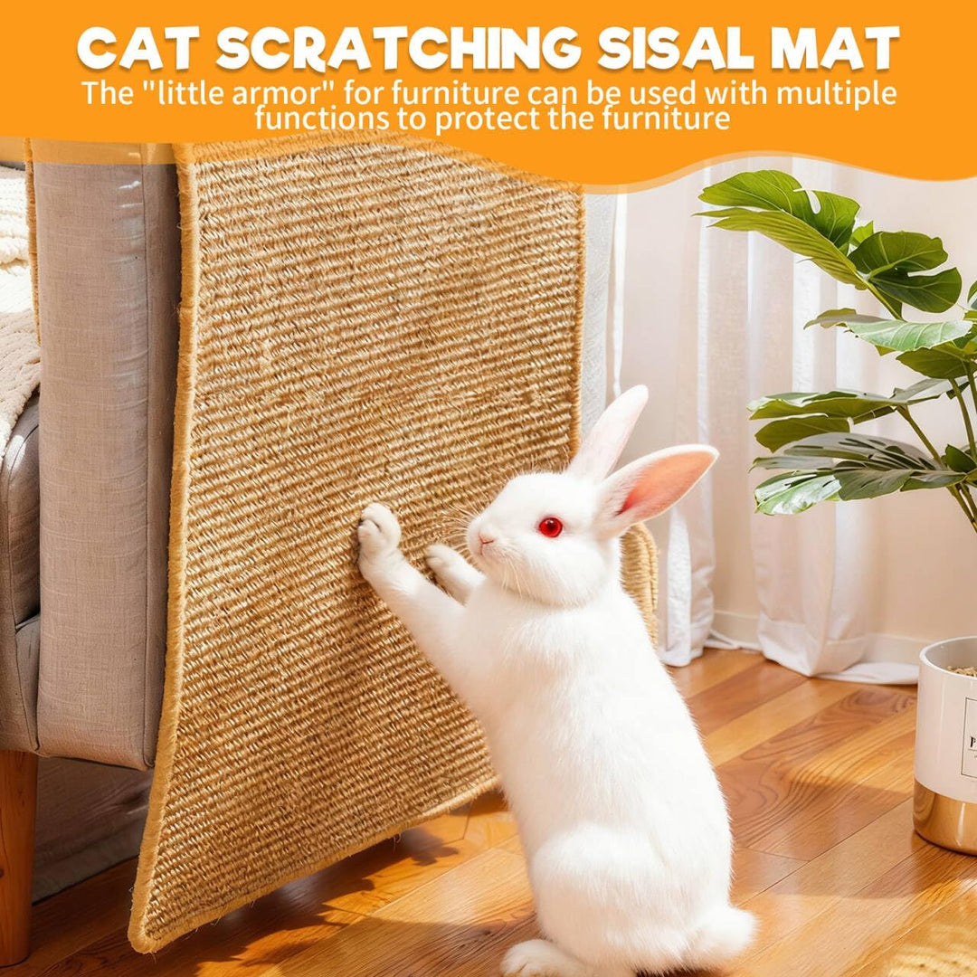 Kratzmatte für Kaninchen, 2 Stück 30×60cm Kratzmatte Kaninchen Kratzteppich Katze Kratzbrett Wand Ha