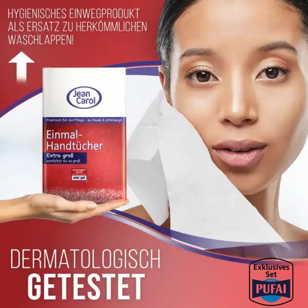 Jean Carol Einmalhandtücher – 17 Stück, 5er Pack | Weich & saugfähig | Hygienische Lösung für Alltag