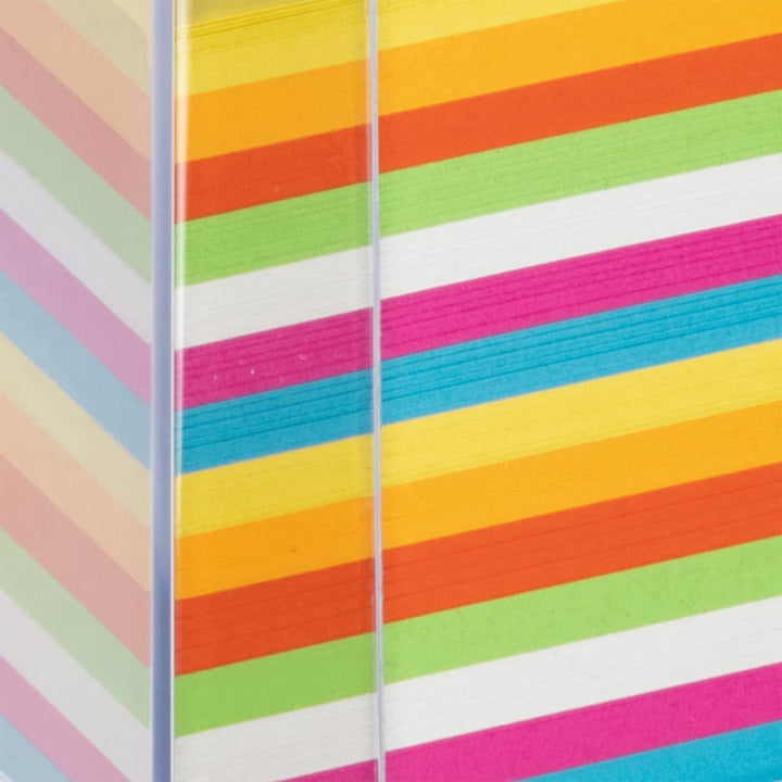 Landré Zettelbox, 9x9cm, 800 Blatt, bunte Notiz-Zettel Zettelbox klar mit bunten Zettelkasteneinlage