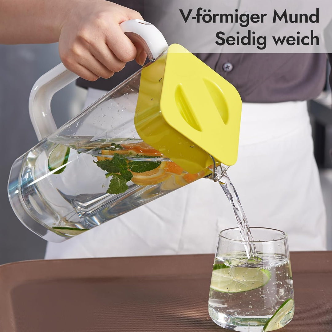 CURTA krug 2liter Wasserkrug Mit Deckel Mit Griff mit Skala, Kunststoff Für kühlschrank,2 liter pitc