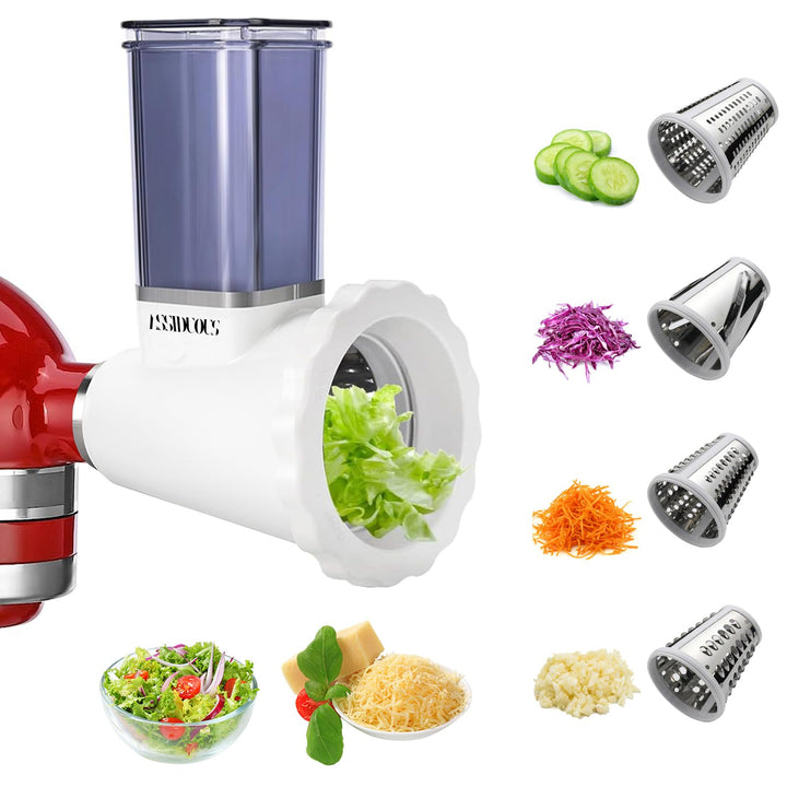Gemüseschneider für Kitchenaid Zubehör, Slicer Shredder Aufsätze für Kitchenaid Mixer, Zerkleinerer-