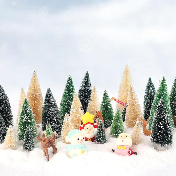 30 Stück Flaschenbürstenbäume, Miniatur-Weihnachtsbaum, Mini-Weihnachtsbaum, Weihnachtsdekorationen