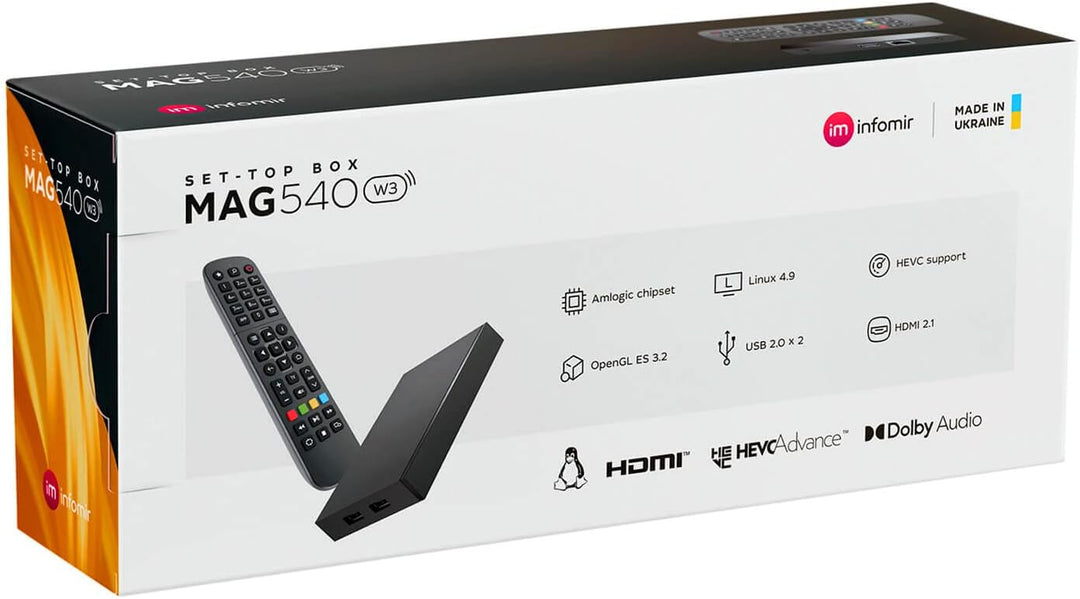 MAG 540w3 Original Infomir & hb-digital 4K Set Top Box Multimedia Player Internet TV Receiver UHD 60