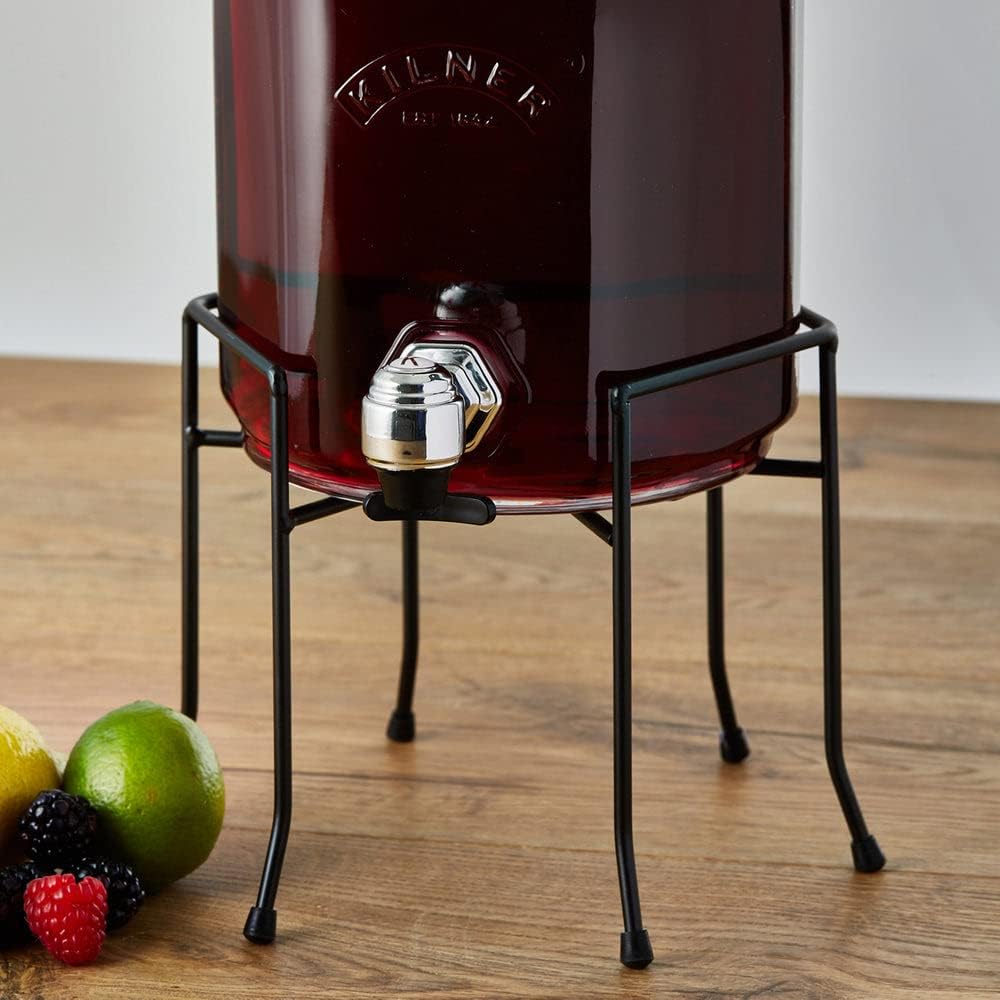 Kilner 25.004 Stapelbarer Getränkespender mit Ständer, 5,2 Liter, Glas, Masse: 22,7 x 19,6 x 40 cm,