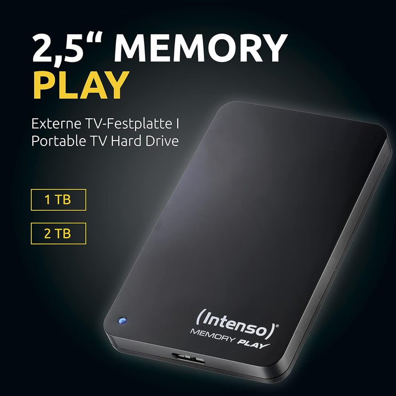 Intenso 6021480 Memory Play Portable Hard Drive 2TB, tragbare externe TV-Festplatte - 2,5 Zoll, 5400