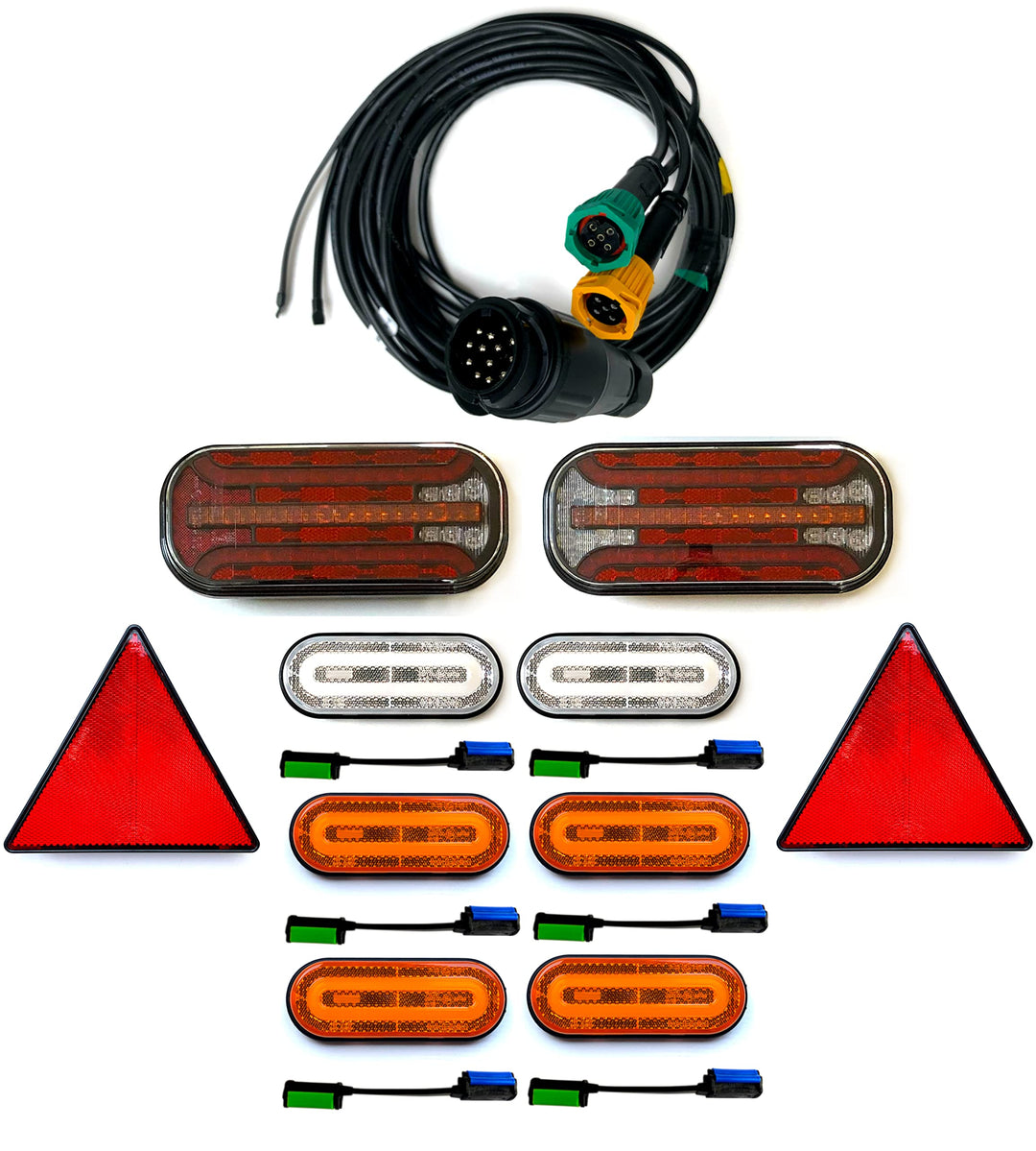 Anhängerbeleuchtung SET LED Rückleuchten Laufblinker 12V 24V 9 m 13 polig für Anhänger