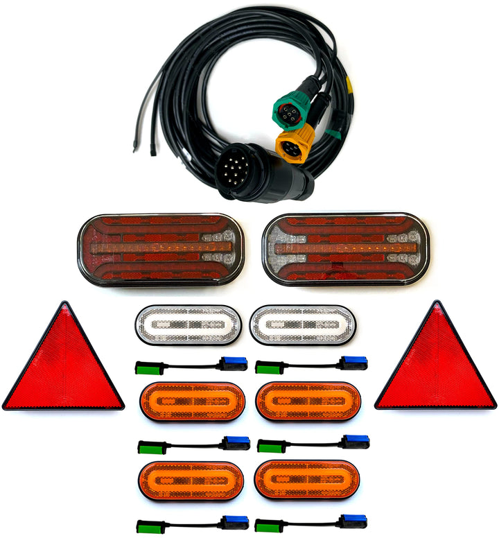 Anhängerbeleuchtung SET LED Rückleuchten Laufblinker 12V 24V 9 m 13 polig für Anhänger