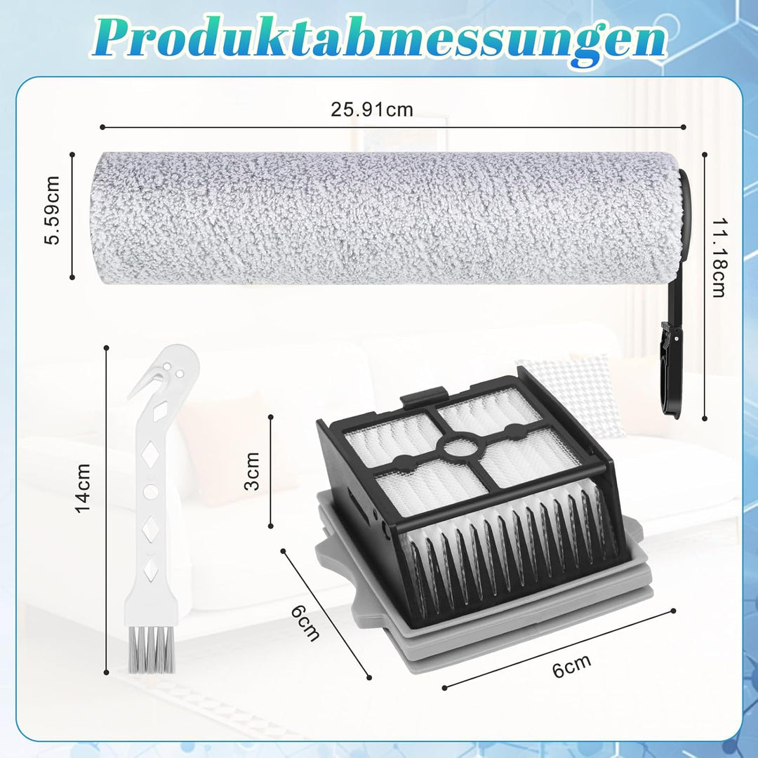 Zubehörset für Tineco Floor One Stretch S6/S7 Stretch Ultra/Switch S6 Nass und Trockensauger Ersatzt