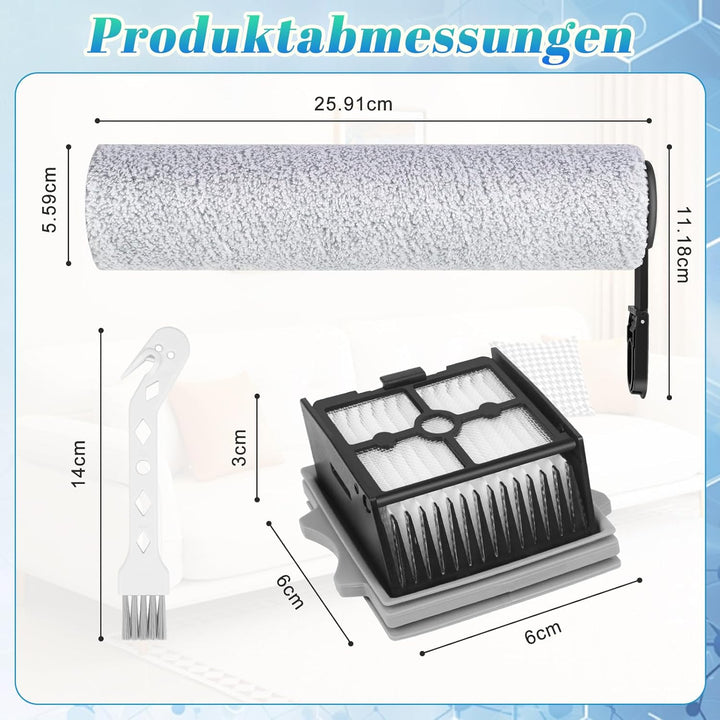 Zubehörset für Tineco Floor One Stretch S6/S7 Stretch Ultra/Switch S6 Nass und Trockensauger Ersatzt