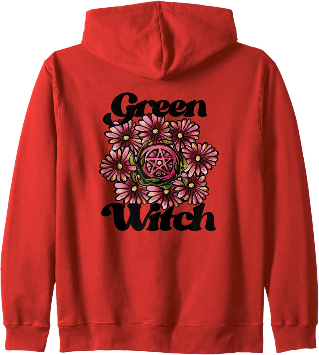 Grüne Hexe Herbst Pentagramm Kunst heidnischer Stolz Kapuzenjacke