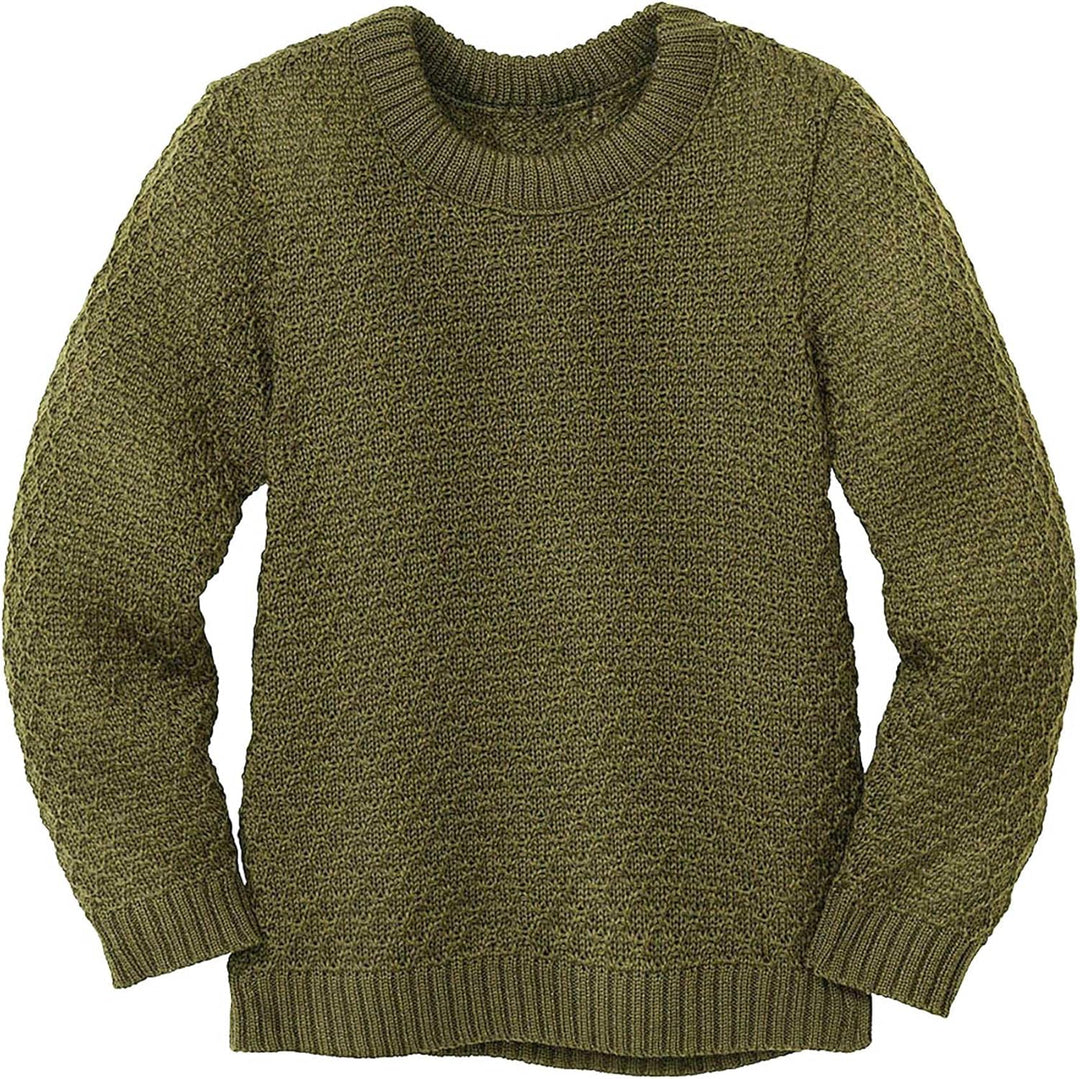 Disana Aran-Pullover Kinder - 100% Bio-Merino – atmungsaktiv & kuschelig warm - Unisex Gr. 86-140 -