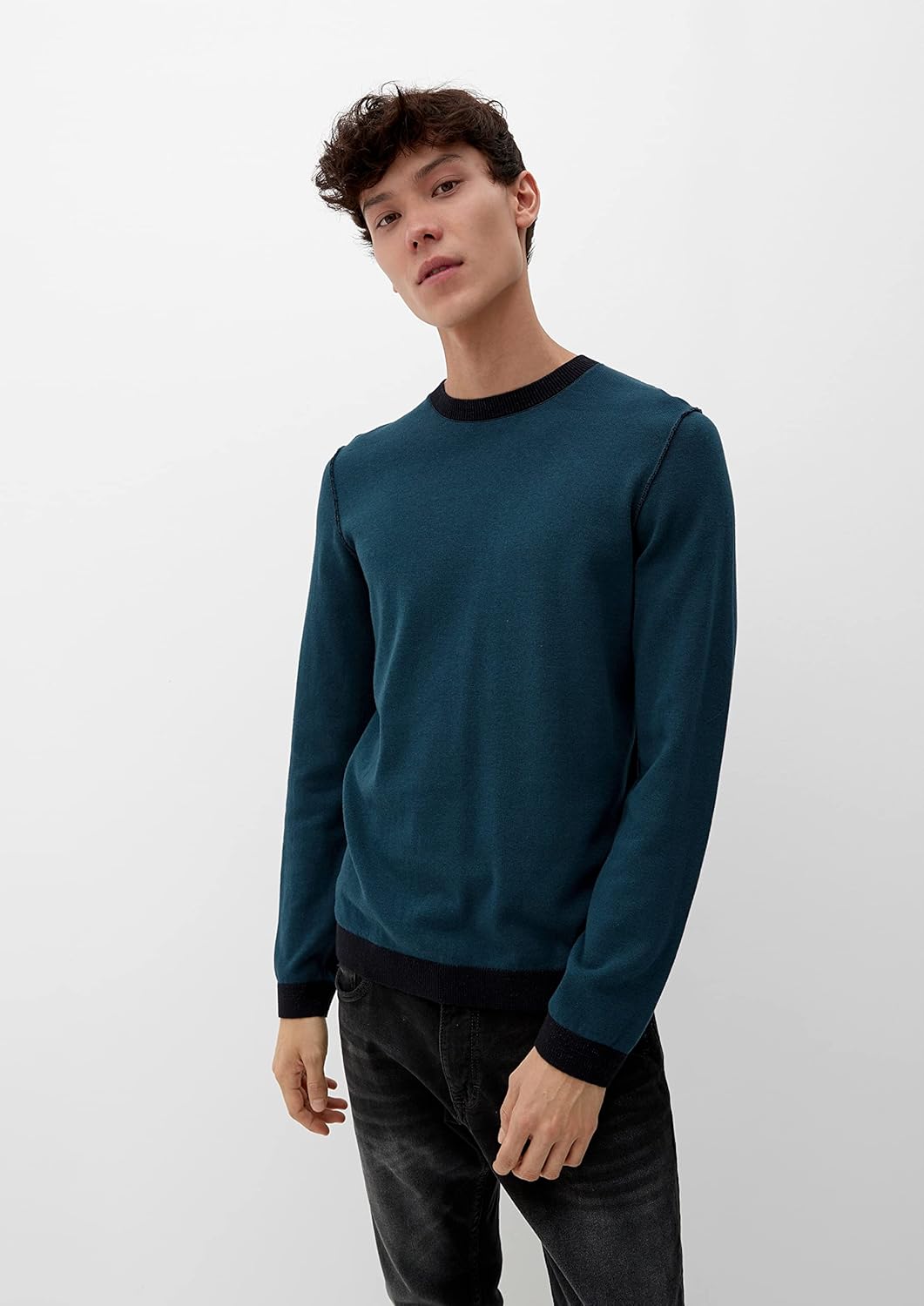 Q/S designed by Men's 2118686 Strickpullover, Blau, S