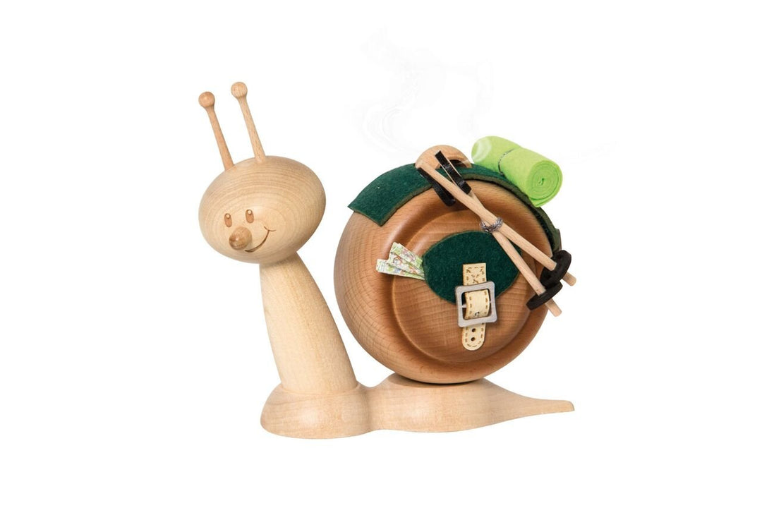 Drechslerei Kuhnert - Rauchschnecke / Räucherfigur - Sunny "Wanderschnecke" - Höhe: ca 15cm - Made i